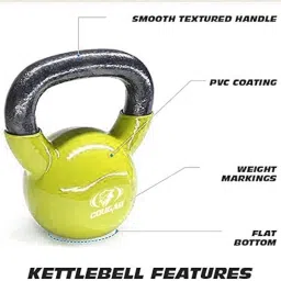 Cougar Vinyl Kettlebell for Home Gym, Kettlebells for Strength Training, Fitness & Cardio Training -2 KG image 2