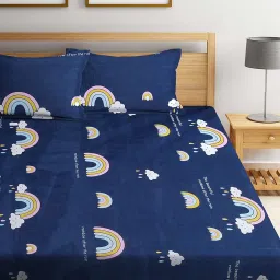 Weave & Décor Super Soft Super Comfortable Pure Cotton Feel Blue Rainbow Kids Double Bed Comforter image 2