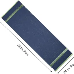 Pure cotton anti-skid, machine wash Foldable Travel Friendly extra Cushioning yoga mat with cotton Carry bag 73inches x 24inches, 8mm thickness 8mm Unisex (Dark Blue) image 3