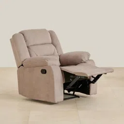 Home Centre 1 Seater Cairo Fabric Recliner| Fabric Recliner| (Beige) |2 Year Warranty image 3