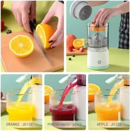 Aksh Enterprise Rechargeable Automatic Citrus Press Juicer with USB Charging, Orange Juicer Mosambi sweetlime Squeezer Wireless Portable Electric Fruits Juicer Blender for Travel & Kitchen Purpose image 5