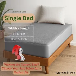 Single Bed (36x72 Inches | 3x6 Feet) 100% Waterproof Mattress Cover | Soft Terry Cotton Top | Elastic Fitted Protector | Breathable, Washable, Noiseless, Anti-Allergy, Dustproof - Gray image 1