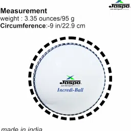 jaspo IncrediBall Soft T20 Cricket Training Ball-1 Ball Indoor/Outdoor Play and Cricket Practice (229 cm Circumference), PVC Material, Colour- White image 1