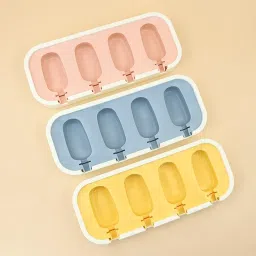 BURRDOFF (Set of 2) Stackable Mini Silicone Ice Cream Maker, Ice Cream Mould Set Kulfi Moulds Set Popsicle Mould Silicone, Kulfi Maker Set Ice Cream Makers Ice Cream Moulds for Freezer (Blue) image 3