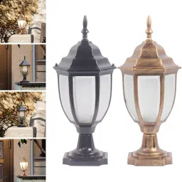 CALANDIS Outdoor Pillar Lights Modern Column Head Lampshade for Garden Driveway Porch Black | Birdhouses | Outdoor Lighting image 4