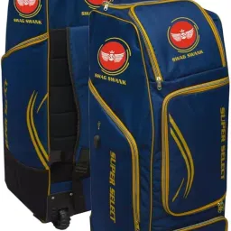 Cricket Kit Bag, 2 Bat Pockets, Durable Polyester, Water-Resistant, Adjustable Shoulder Straps (Blue) image 3