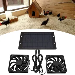 TRENDIVIBE Solar Fan with Double Fans Multiuse for Tree Houses Greenhouse Pet Dog House image 5