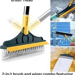 A1Cart's 2 in 1 Bathrrom Brush and Wiper with 120° Rotating Head, Toilet Cleaning Brush with Wiper, Tiles Cleaning Brush, Long Handle, Multiple Uses Home Kitchen Bathroom 2 in 1. image 3