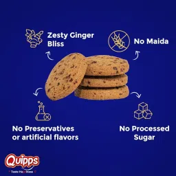 Quipps Premium Ginger Cookies | 200g | Healthy Biscuits with Real Ginger, Jaggery & White Butter | No Maida, No White Sugar, No Preservatives | Freshly Baked, 100% Natural | Perfect for Tea Snacks image 4
