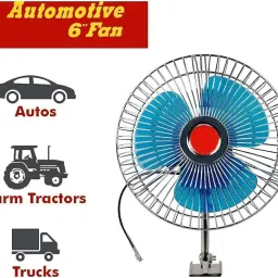 Hi-Speed 12V DC Power Automotive Fan for Car/Jeep/Trucks/Bus/Office Airplanes/Boats/SUV and Recreational Vehicle (6-inch, Multicolor) (Steel) |KN263 image 1