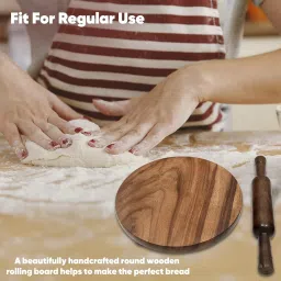 Solid Wood Traditional Roti Making Set (Chakla & Belan image 4