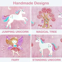 MASHUR FAB - Unicorn Glow-in-The-Dark Blanket for Kids – Lightweight Polar Fleece Single Bed Blanket | 200x152 cm | Soft, Warm & Multicolor Jacquard Print (Pink) image 1
