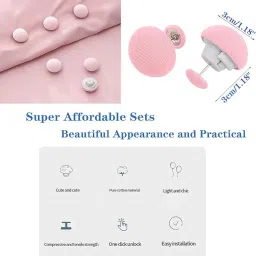 Yogicart Bed Sheet Clips Mushroom Duvet Cover Pins Holding Clips Non-Slip Cover Fixator Comforter Quilt Anti-Movement Bed Quilt Clamps with One-Key Unlock for Blanket (12, Pink) image 1