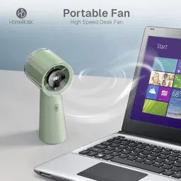 HOMEBASIC Mini Handheld Fan |10000 RPM, 100-Speed Adjustable, 3000mAh Battery, Digital Display | USB Rechargeable Desk Fan | Brushless Motor, Portable Cooling for Travel, Office & Outdoor image 2