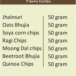 Evolve Jhalmuri, Oats Bhujia, Soya corn chips, Ragi Chips, Moong Dal chips, Beetroot Bhujia and Quinoa Chips | Healthy Snack pack of 7 | Diwali Gifting | Diwali Hamper (50gm each) image 3
