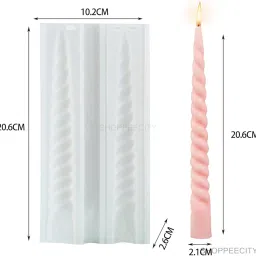 Shoppeecity Candle Stick Mold I 3D Spiral Long Cylinder Silicone Epoxy Mould I Tall Taper Cylindrical Candle Mold Pillar | for DIY Handmade Ornament, Cake Décor, Aromatherapy, Soap, Soy Wax, Resin Art Craft Making, Home Decoration (A) image 3