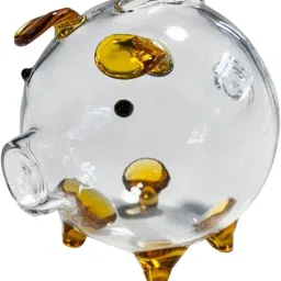 3xClear Glass Pig Piggy Bank Novelty Transparent Pig Piggy Bank Festival Gifts image 2