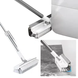PUHBRHY 3 in 1 Multifunctional Floor Scrub Brush with Long Handle180°Rotating Stiff Bristle Scrape Brush for Cleaning Wall,Bathroom,Kitchen (White) image 3