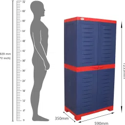Supreme Furniture Fusion SR 02 (Shoe Rack) Waterproof Made by 100% Virgin Plastic for Home (Medium Size, Coke Red/Blue)(Assembly:-Do It Yourself) image 2