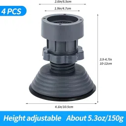 Selemi 4 Pcs Set Washing Machine Vibration Pads, Floor Trays, Refrigerator Stand, Washing Machine Stand,Height Adjustment Feet for Refrigerators, Fridge Stands with Anti-Slip Rubber (4 Pcs Set) image 5