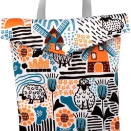 snappsy Nappy Bag Portable Travel Bag Baby Cloth Diaper Bag for Outdoor Daycare Pool Sheep 25x30cm image 2