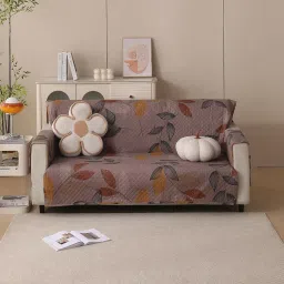 House of Quirk Polyester Sofa Cover Mat - Anti-Slip, Waterproof Couch Protector for Pets - Machine Washable Furniture Protector (Dusky Leaf, 175x170cm, Three Seater) image 3