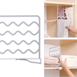 JAZZY PEARLS® 4xHousehold Closets Shelf Dividers Adjustable for Drawer Cabinet Gray image 2