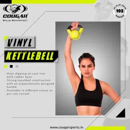 Cougar Vinyl Kettlebell for Home Gym, Kettlebells for Strength Training, Fitness & Cardio Training -2 KG image 5
