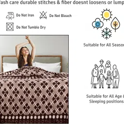 CHANDRAVATI Single Bed ||60x90||Fleece|| Quilt Cover/Duvet Cover/Rajai Cover/Blanket Cover for Winters (CC-Brown, 60x90) image 5