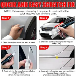 COSLAKE Car Touch Up Paint(Black(GBA/WA8555)) for Chevrolet, Car Paint Scratch Repair Kit, Quick & Easy Solution to Repair Car Scratches, 2 in 1 Scratch Remover Pen with Extra 1mm Fine Brush image 4