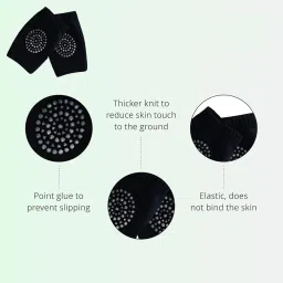 Baby Head Guard Safety Protector Cushion Plush Soft Toy Early Learning Toy Crawling Walking Running Toddler Fall Protection Baby Protector Child Adjustable Shoulder Strap Backpack Socks Elbow for Crawling, Anti-Slip Padded Stretchable Elastic Cotton Padded Cap Guard for Crawling Infant Girl Boys Safety Protector Comfortable for Leg and Hand (Black, Yellow Bee and Knee Socks) image 5