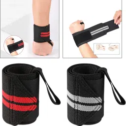 JAZZY PEARLS® Wrist Wraps Weightlifting Women Uni for Weight Bearing Strain Working Out Red-Sporting Goods-Fitness Running & Yoga-Strength Training-Gloves Straps & Hooks-1 Wrist Wrap for Weightlifting image 3