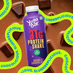 Yogabar Protein Shake 31g with No Added Sugar, Double Chocolate Flavor, Low Fat, Rich Calcium, Ready-to-Drink Milkshake, 250ml image 3