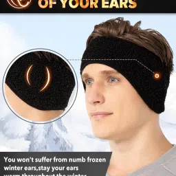 lauzq Ear Warmer Headbands- Winter Sport Ear Muffs for Men & Women- Warm & Stretch Fleece Earmuffs for Running,Skiing,Cycling,Sports & Daily Wear-Full Ear Cover image 3