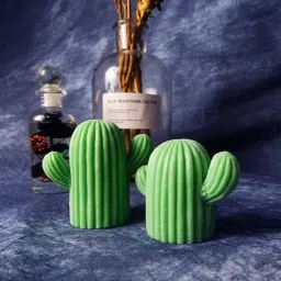53ARTS Silicone Candle Mold Cactus Candles Molds DIY Cute 3D Clay Craft Mould for Fondant Handmade Soap Lotion Bar Wax Casting Crayon Cake Ice Cream Clay Cake Decorating Tools Set image 1