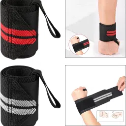 JAZZY PEARLS® Wrist Wraps Weightlifting Women Uni for Weight Bearing Strain Working Out Red-Sporting Goods-Fitness Running & Yoga-Strength Training-Gloves Straps & Hooks-1 Wrist Wrap for Weightlifting image 4