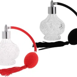 Bnf® 2Pcs Clear Glass Empty Perfume Bottle Long Spray Refillable 100Ml Red&Black | Vanity Perfume & Shaving | Perfumes | Decorative Glass/Crystal image 5