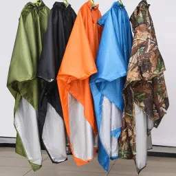 trendynest Rain Poncho Coat Reusable Tarp Lightweight Shelter For Adult UniOutdoor Black | Other Camping, Hiking Clothing | Clothing | Camping & Hiking | Outdoor Sports | Sporting Goods image 1