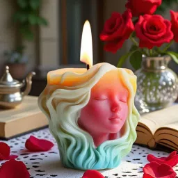 SNOOGG Serenity Goddess Face Silicone Mold for Eco Resin, Gypsum, Cement & Epoxy Casting | 95mm Paintable RTV Silicone Mould for Planter, Candle Holder, Vase, Home Décor & Artistic Craft Projects image 4
