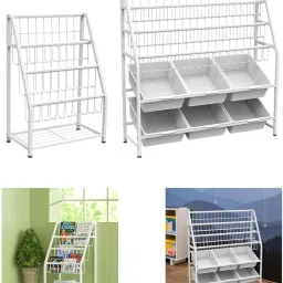 LICHTS®Kids Bookshelf Sturdy Metal Bookcase for Picture Book Drawing Book 4 Tier|Home & Garden | Kids & Teens at Home | Furniture | Bookcases image 4