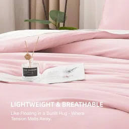 Litanika Pink Comforter Full Size, 3 Pieces Boho Lightweight Solid Bedding Set & Collections, All Season Fluffy Bed Set (79x90In Comforter & 2 Pillowcases) image 5