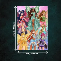 CREO MEDIA Magical Fairy Wall Poster| HD Quality Anime Fantasy Art Print| 30.48 x 45.72 cm| Gumming Tape Application| The Magic is Back Poster image 1