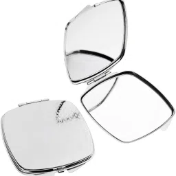 SECRET DESIRE Fashion Womens 2Pcs Square Round Metal Folding Compact Travel Pocket Beauty Makeup Mirror Set|Makeup|Makeup Tools & Accessories|Makeup Mirrors image 1