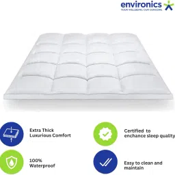Enviromat Sleep Enhancing Mattress Topper Queen Size 72x72 |800 GSM Super Soft Microfiber Quilted Mattress Padding Bed Topper Queen Size | 4 Corner Elastic Band | All Season Comfort Sleep image 4