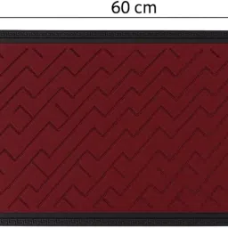 SOWETO Anti-Skid Door Mat for Home Entrance | Heavy Duty Rubber Border Floor Mat | Quick Dry, Washable & Dust Absorbing Doormat for Indoor/Outdoor Use (Maroon) image 2