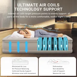 3D BRO Air Mattress with Built in Pump, Blow up Mattresses, Guest Mattress, Blow Up for Home Portable Camping Travel Multicolor image 3