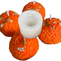 53 Arts Ladoo Shape Silicone Mold 3D for Candle Making | Motichoor Ladoo Mould | Flexible & Reusable Silicone Candle Mold | 1 Pc image 1