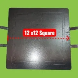 Kiruba Stores 12x12 Inch Square Cast Iron Tawa with Wooden Handle | 6mm Thick | 4Kg Heavy Duty Flat Pan | Pre-Seasoned & Ready to Use | Perfect for Dosa, Roti, Chapati & Paratha | Gas Stove Compatible image 1