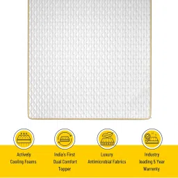 SleepSmith Mattress Topper with Flip Memory Foam & Graphite Infused Cloud Foam, 2-in-1 Reversible Soft & Body Supportive Mattress Topper/Gadda, 5 Year Warranty (King Size, 75"x70"x2") image 1