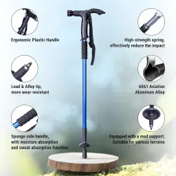 Vector X Trekking Poles Shock Absorbing Adjustable Hiking or Walking Sticks for Hiking Collapsible Strong,Lightweight Walking Pole, All Terrain Accessories and Carry Bag (with Light) image 1